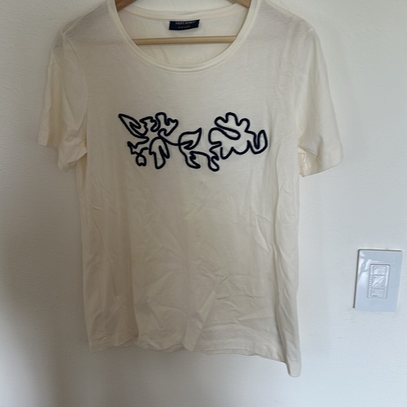 Saint James SANDY Tee with Embossed Flower Embroidery | 100% Cotton size 6 - Picture 6 of 12